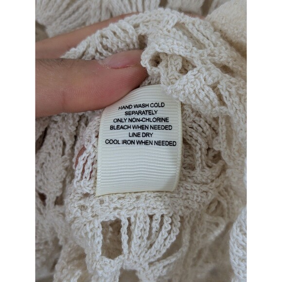 Ultra Pink Women Long Sleeve Top Crochet Open Knit Cardigan Romantic Boho Sz XL - Picture 9 of 10